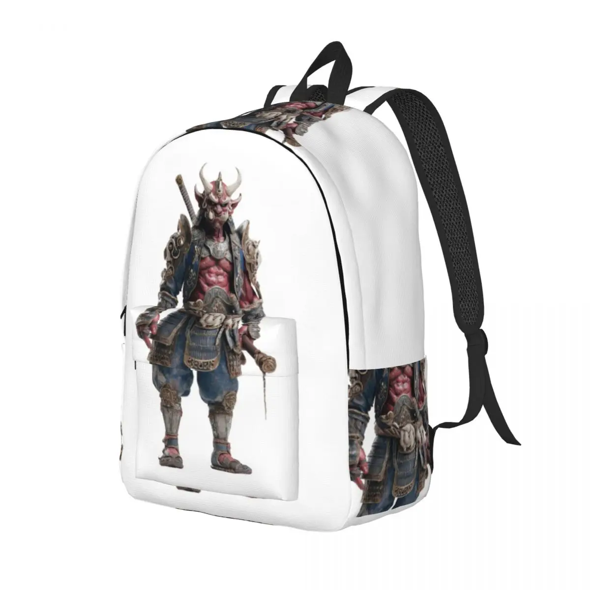 Akioni The Crimson Samurai Demon Student Backpack School Bag Hiking Travel Daypack for Men Women Fashion Bookbag Shoulder Bags