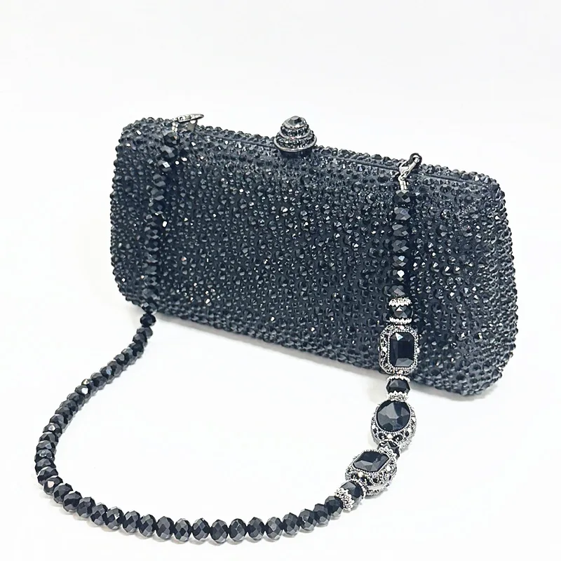 Women's Diamond Hand Dinner Bag Gold Black Green Wedding Party Crystal Diamond Bag 2025 New Luxury high quality Shiny Handbag - Image 3