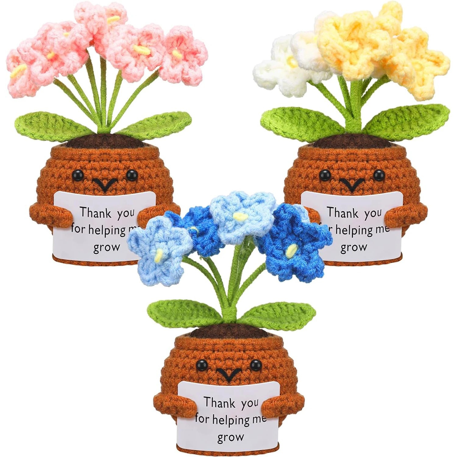 Positive Energy Pocket Hug Crochet Forget Me Not Doll Thank You for Helping Me Grow Gifts Back to School Gifts for Women Teacher