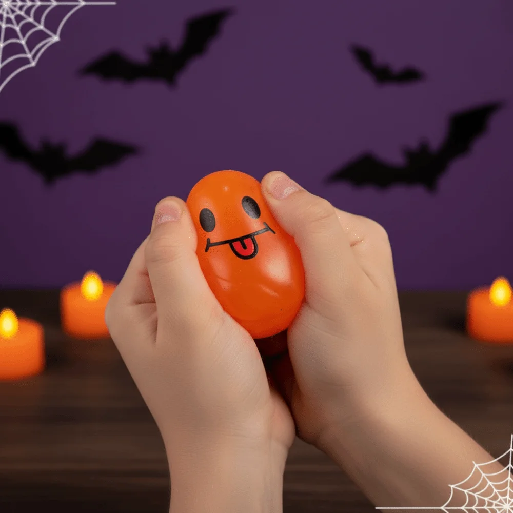 Maltose-filled Halloween Ghost Squeeze Sticky-Free Shiny Maltose Squeeze Ball Pocket-sized Transparent