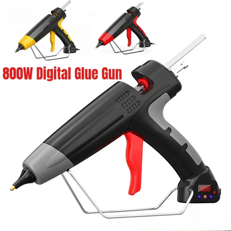 11mm Black Hot Glue Gun Temperature Control 800W Adjustable Glue Output Industrial Hot Silicone Gun US Plug EU Plug DIY Craft