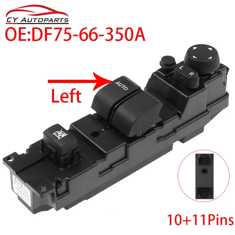 

New Front Left Power Window Switch With Auto Folding Function For Mazda 2 Mazda 6 2008-2012 DF75-66-350A DF7566350A