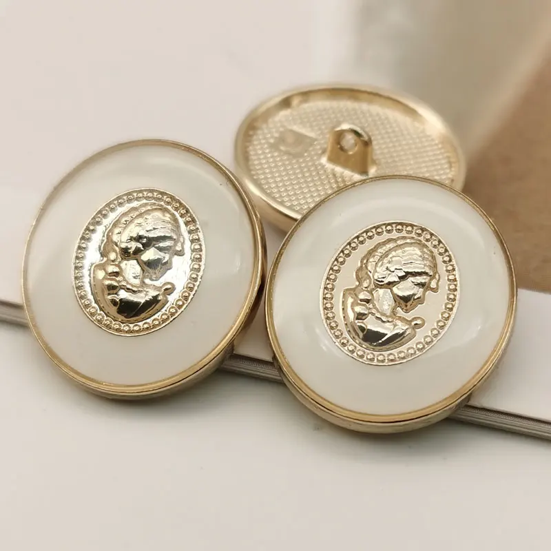 Ovale High-End glatte Gold Metall knöpfe für Kleidung Mantel Näh zubehör Näh knöpfe DIY Individuation Knöpfe neue 6 stücke – Detail 1