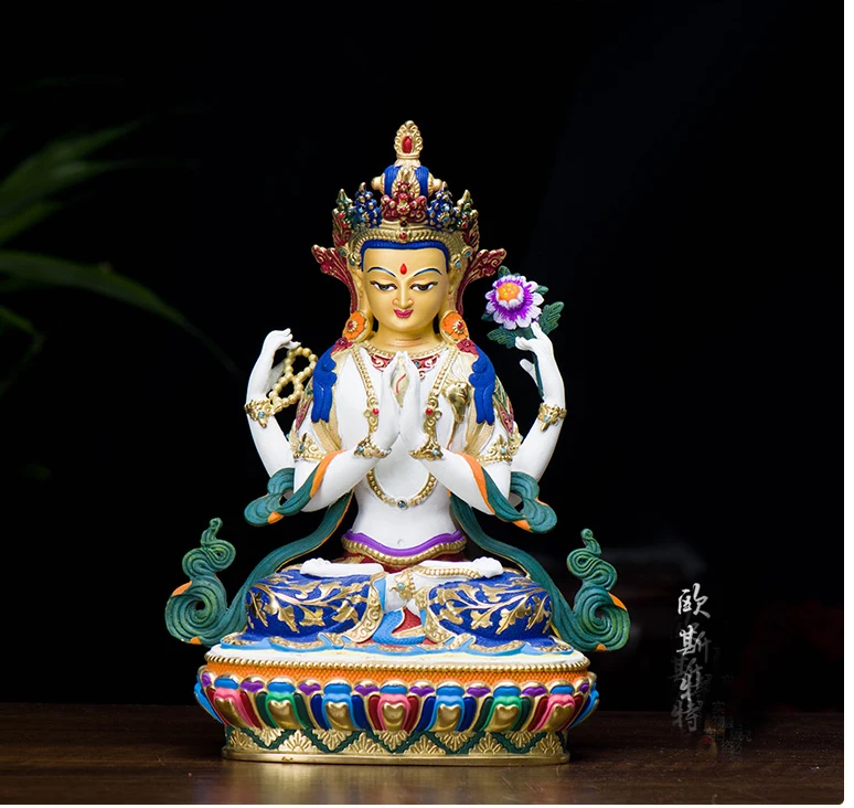 high grade color Buddha statue bless family Safety efficacious Talisman prajnaparamita Painted