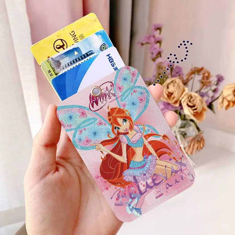 Cartoon W-Winx Niedlicher C-Club Schlüsselanhänger mit Ausweiskartenhalter, Buspass- und Essenskarten-Schutzhülle für Sicherheit – Detail 9