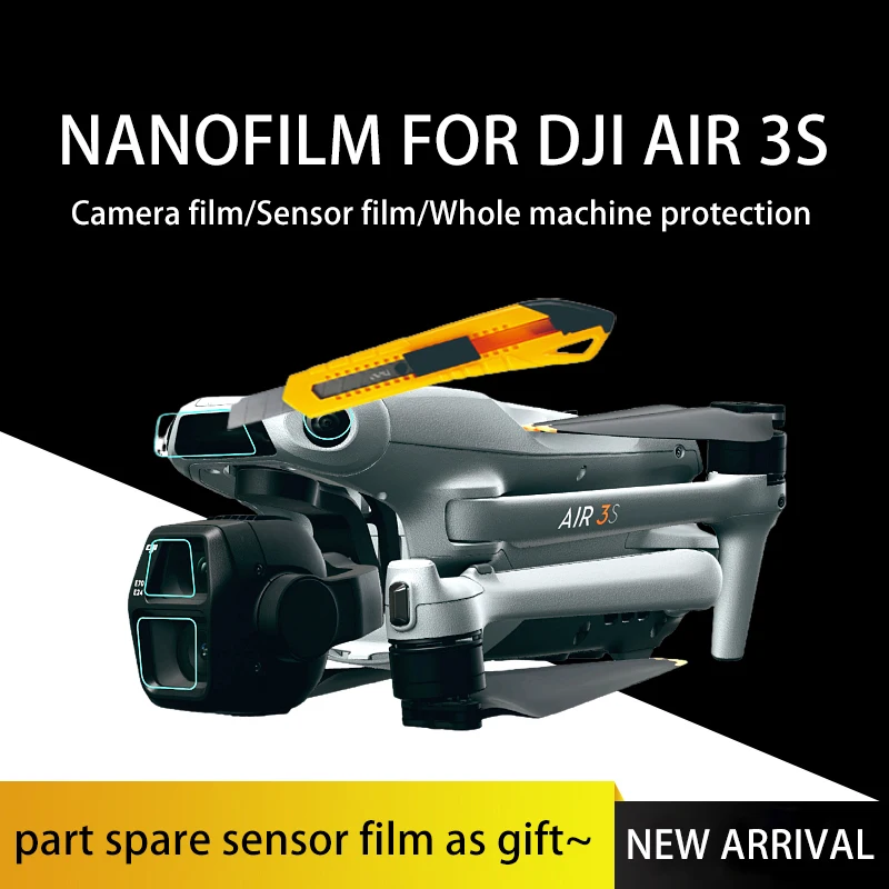 Für DJI Air 3S Drone Gimbal Kamera Objektiv Teil Sensor Schutz Film Ersatz Nanofilm Staubdicht Anti-scratch Weiche film Zubehör