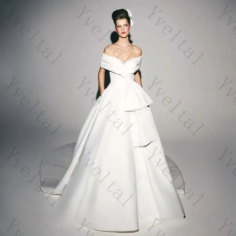 Customized Graceful Temperament Off Shoulder A-Line Wedding Dresses Sweetheart Sleeveless Fashion Fascinating Bridal Gown