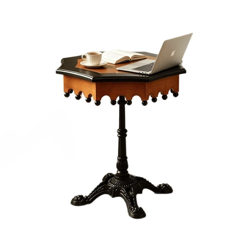 French retro, solid wood coffee table, small apartment dining table, living room home coffee table