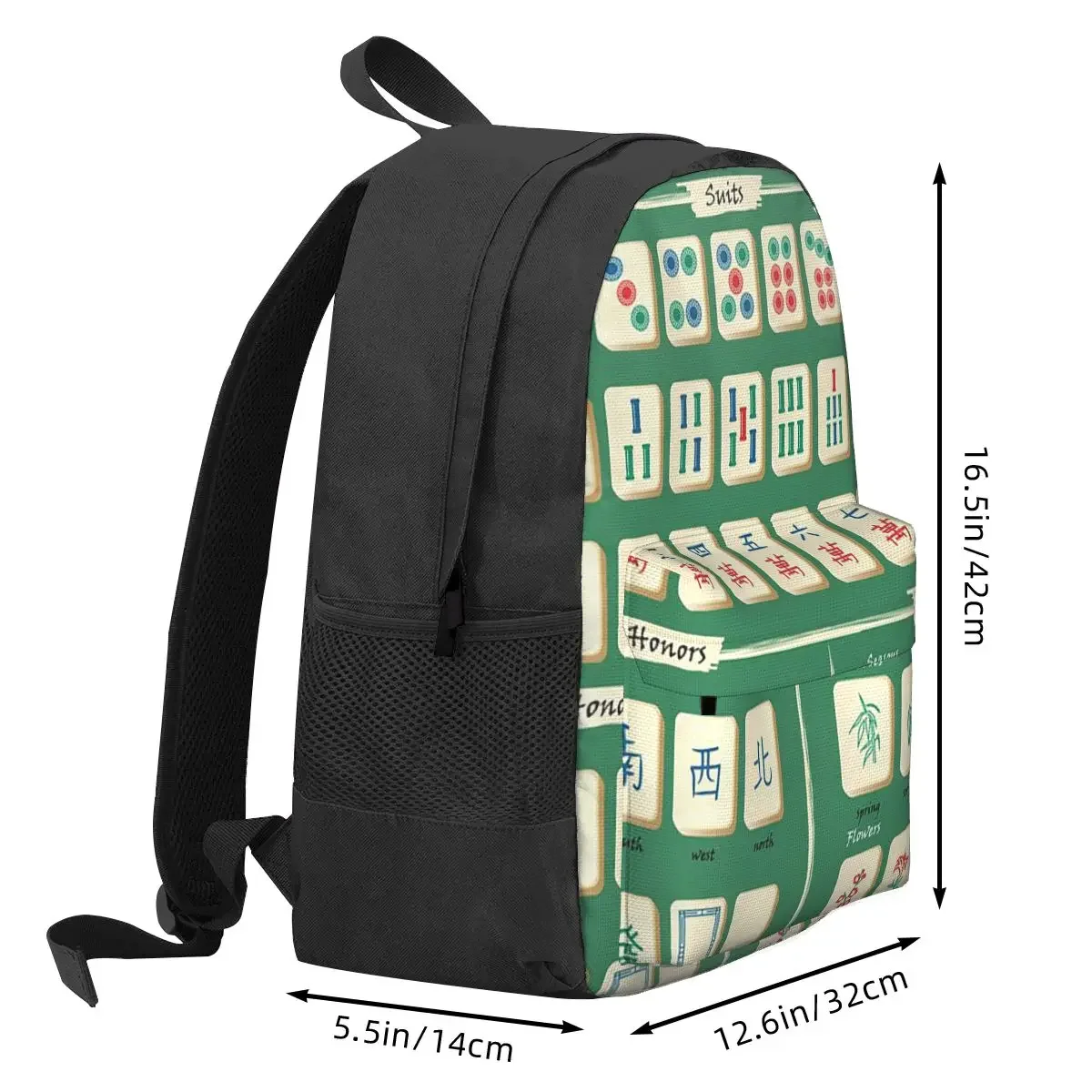 Mahjong Tile Pattern Backpack Hot Sale Daypack Large Capacity Boys Girls BookBag School Bag Shoulder Bags for Men Women