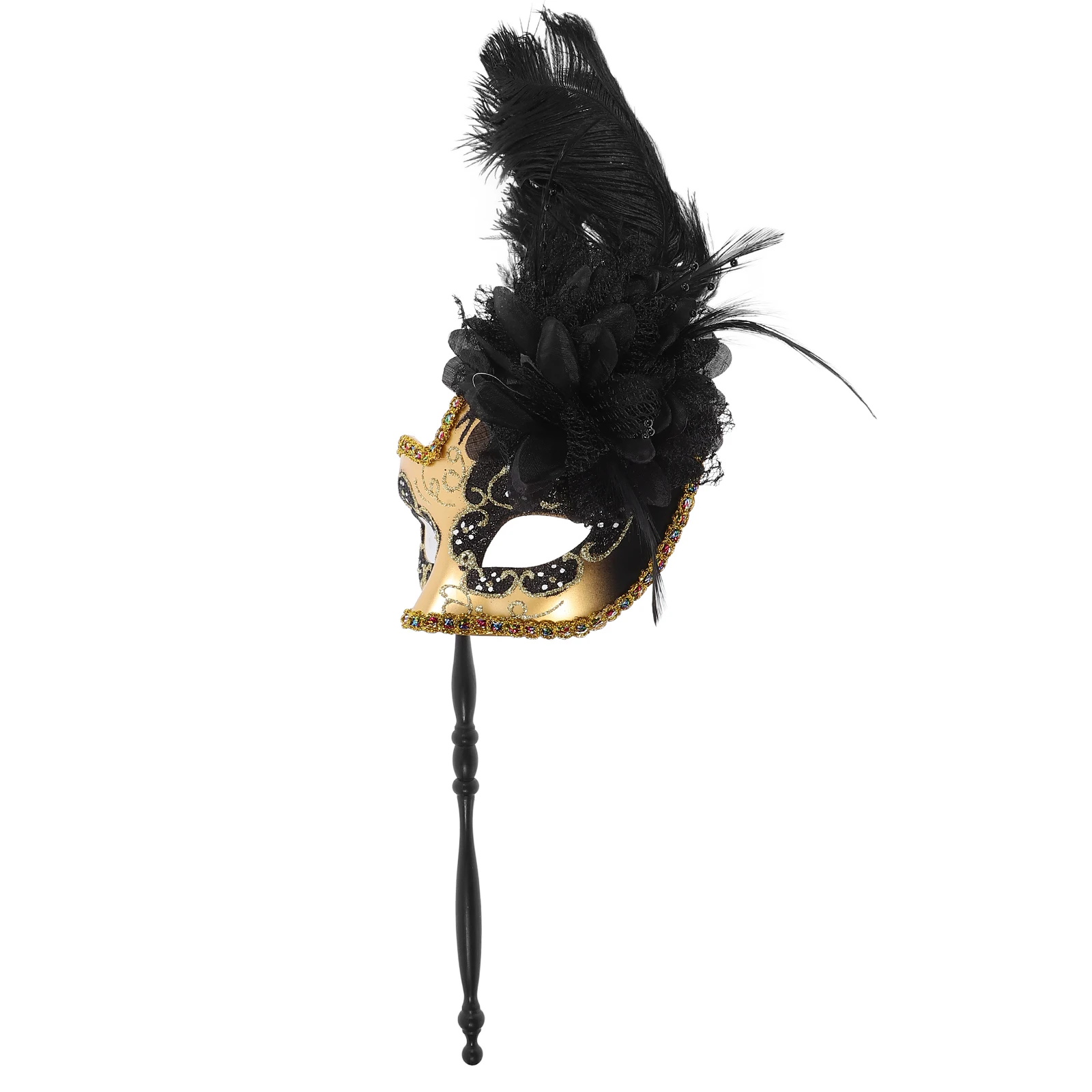 

Mask Masquerade Stick Masks Cosplay Fancy Dress Stage Performance Decorative Prom Party Halloween Costume Accessory