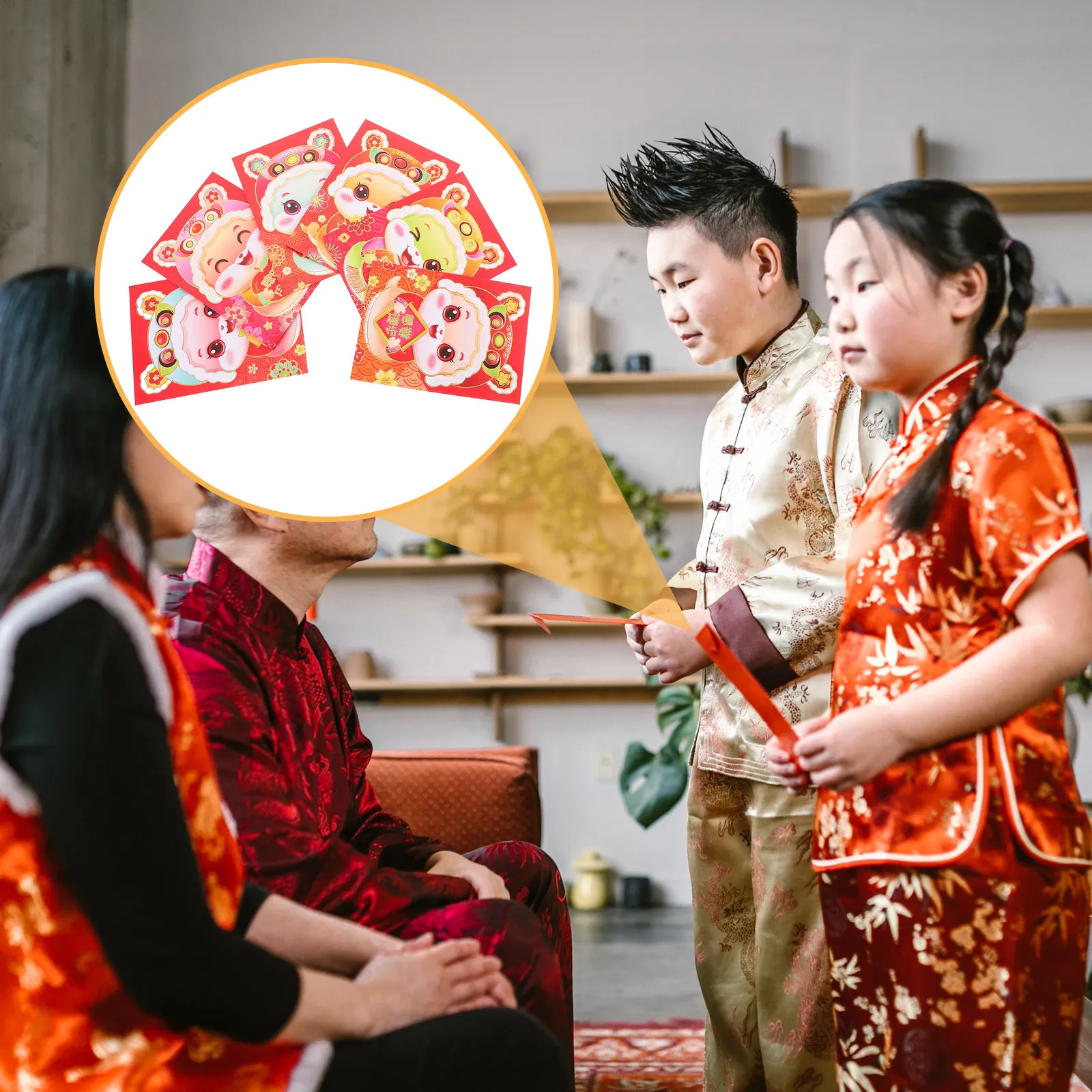 

60 шт. красных конвертов для китайского Нового года 2025 (Год Змеи), денежные пакеты, карманные конверты Лай Си для Лунного Нового года, Свадеб и Праздников