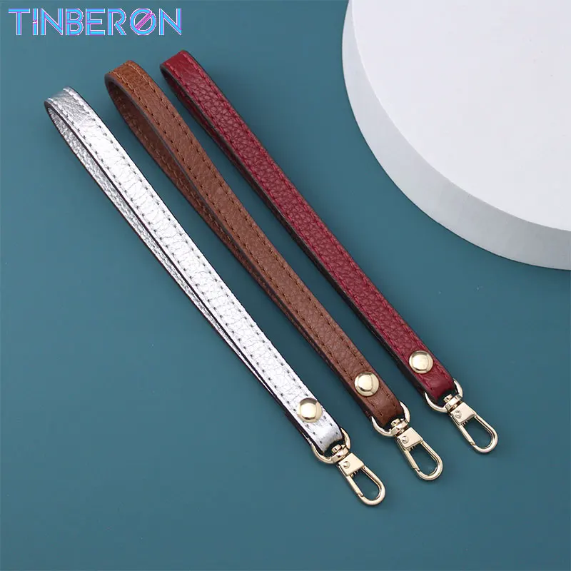 TINBERON Litchi Pattern Wrist Strap Purse Accessories Men And Women Hand Bag Belt Strap Replacement Leather Handbag Handle Strap