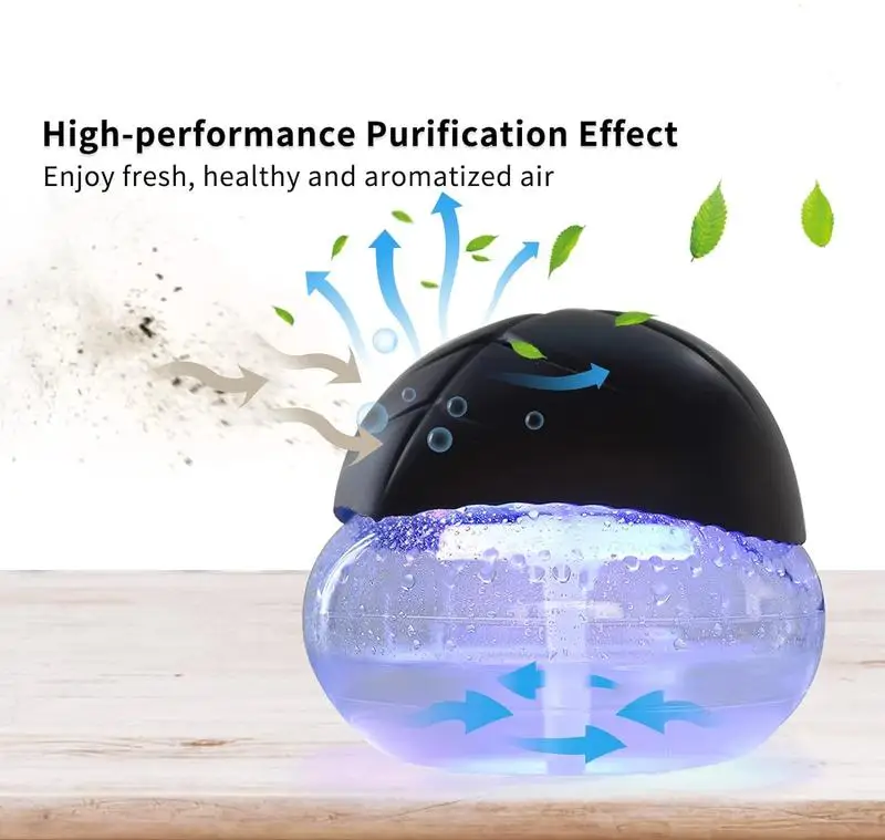 Water-Based Purifier Air Washer, Air Fresher with 7 LED Color Changing Mood Light