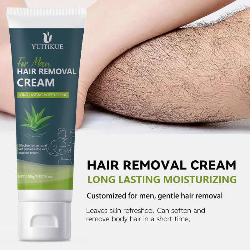 100g Men's Hair Removal Cream - Gentle and non-irritating, suitable for armpits, lips, arms, legs and intimate parts, effective image 4