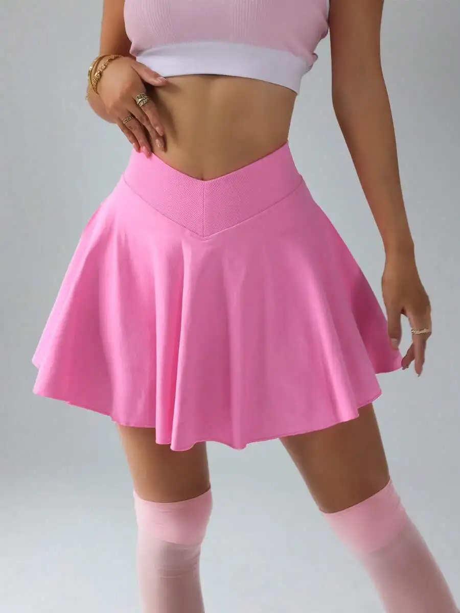 High Waisted Colorful Tennis Skort with Inner Shorts