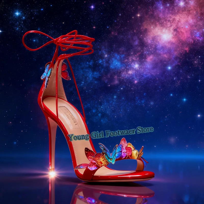 

New Model Straps Sandals Bow Stunning Stilettos Women's Shoes Round Head High-End Feel Fairy Style Women's Sandals