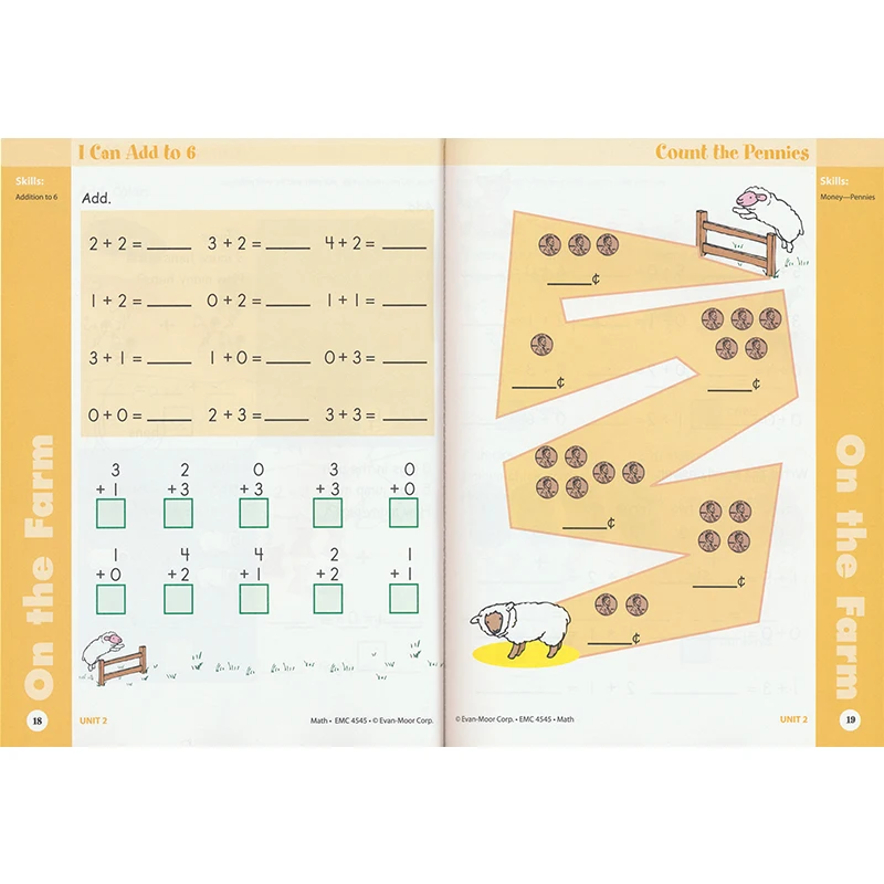 Evan-Moor umiejętności temperówki matematyka, klasa 1, książki dla dzieci w wieku 5 6 7 8 zeszyt angielskiego pisma odręcznego 9781596730533