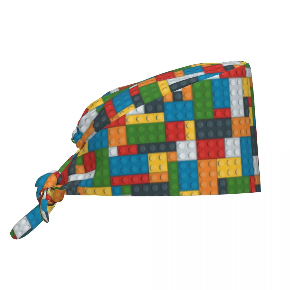 

Custom Colorful Building Plastic Brick Toy Blocks Patterns Scrubs Cap Surgical Hats Operating Room Cap Nursing Cap Lab Works Hat