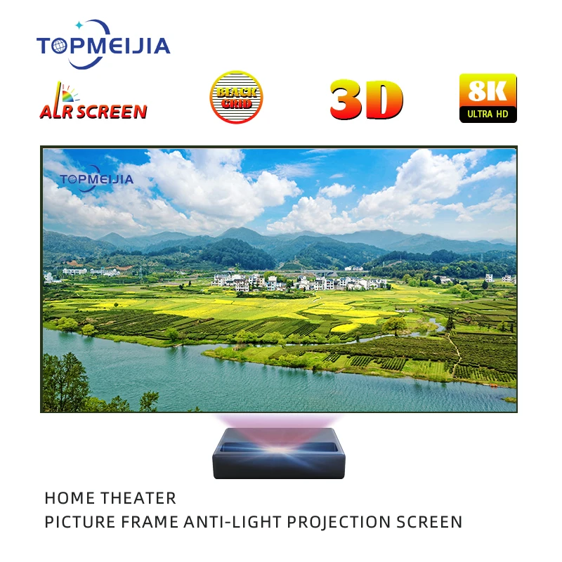 

YuTong 92 inch~120 inch t-prism Ambient Light Rejecting Fixed frame Ultra short throw projector screen Laser TV home cinema 8k