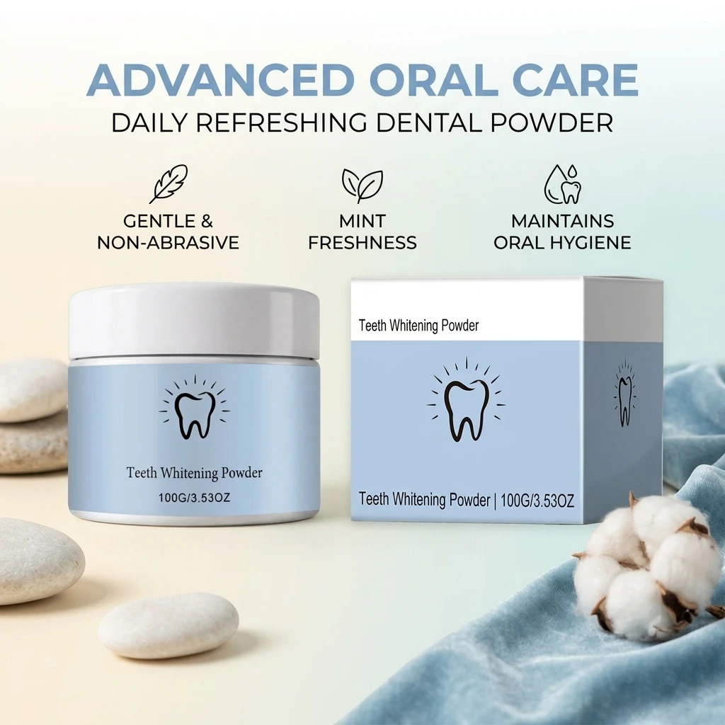 Teeth Whitening Powder Removing Plaque & Surface Tartar Eliminating Bad Breath Freshen Breath Boost Shiny Tooth Cleaning Powder