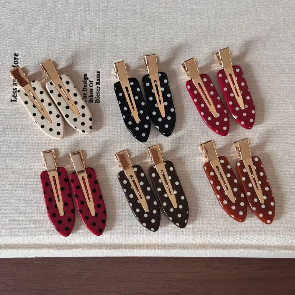 Black White Polka Dot Hair Clip Acetic Acid Wave Point Cute Barrette Minimalist Design Elegant Acetate Seamless Hairpin Work