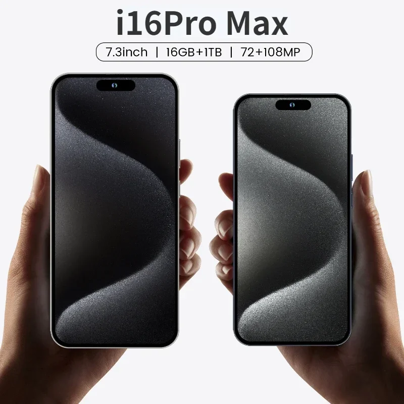 

2025 Original I16 Pro Max 5G Smartphone 7.3 Inch Snapdragon 8gen3 22G+2TB Dual SIM 8000mAh Android14 NFC Cellphone