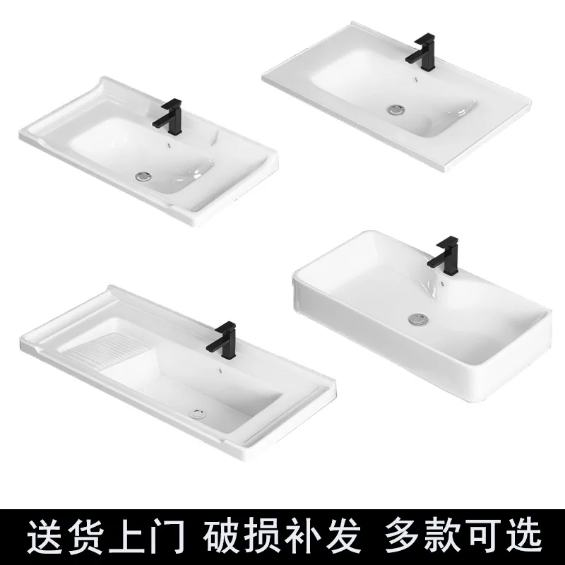 

Semi-embedded Taichung basin, single basin, integrated ceramic wash basin, cabinet, countertop, washbasin, bathroom, washbasin