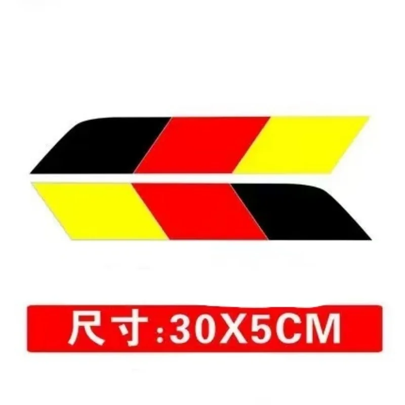 2Pcs German Flag Tricolor Style Car Body Side DIY Stripe Stickers For VW BMW Audi Mercedes Vinyl Decals Auto Tuning Accessories view 5