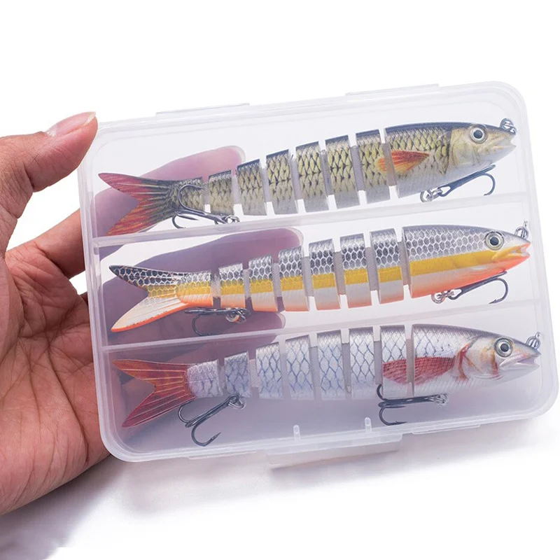 3pcs 8 Segment Fishing Lure Multi Jointed  Swimbait Artificial Bait Slow Sinking Bionic Fishing Bait Cool Fishing Gear