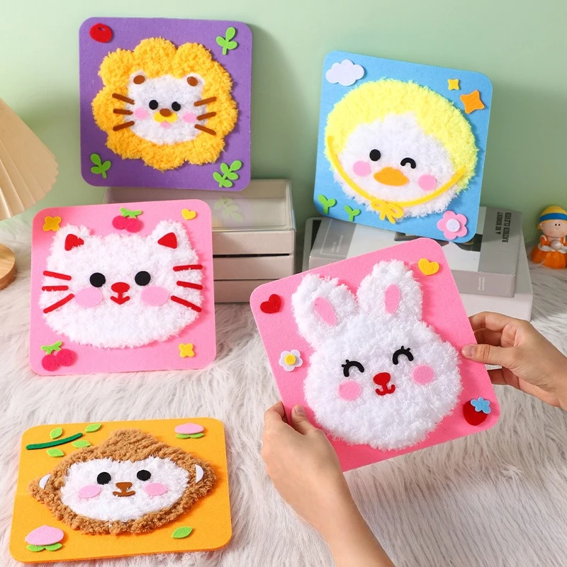 

Handmade sewing Fun Creative cartoon yarn embroidery painting making materials, educational diy pasting toys