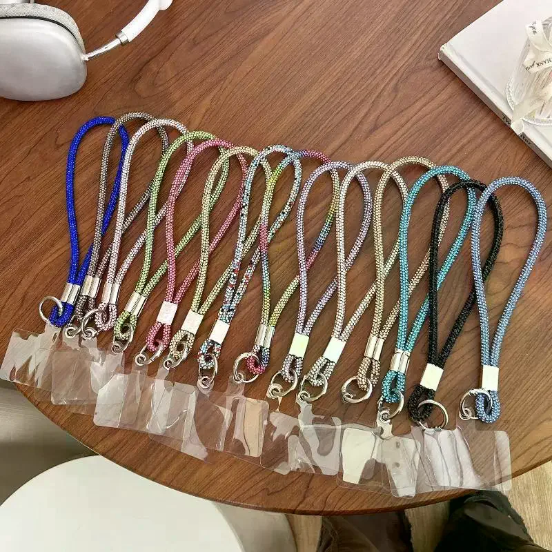 

Блестящий ремешок со стразами, анти-потерянный веревочный ремешок для телефона, подвесной брелок для телефона с кристаллами