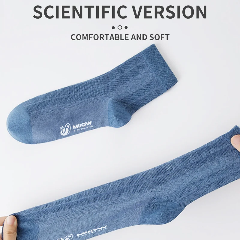 MiiOW 5 Pairs Men\'s Soft Cotton Socks Black Business Casual Men Deodorant Crew Socks Antibacterial Breathable Male Mid Tub Socks