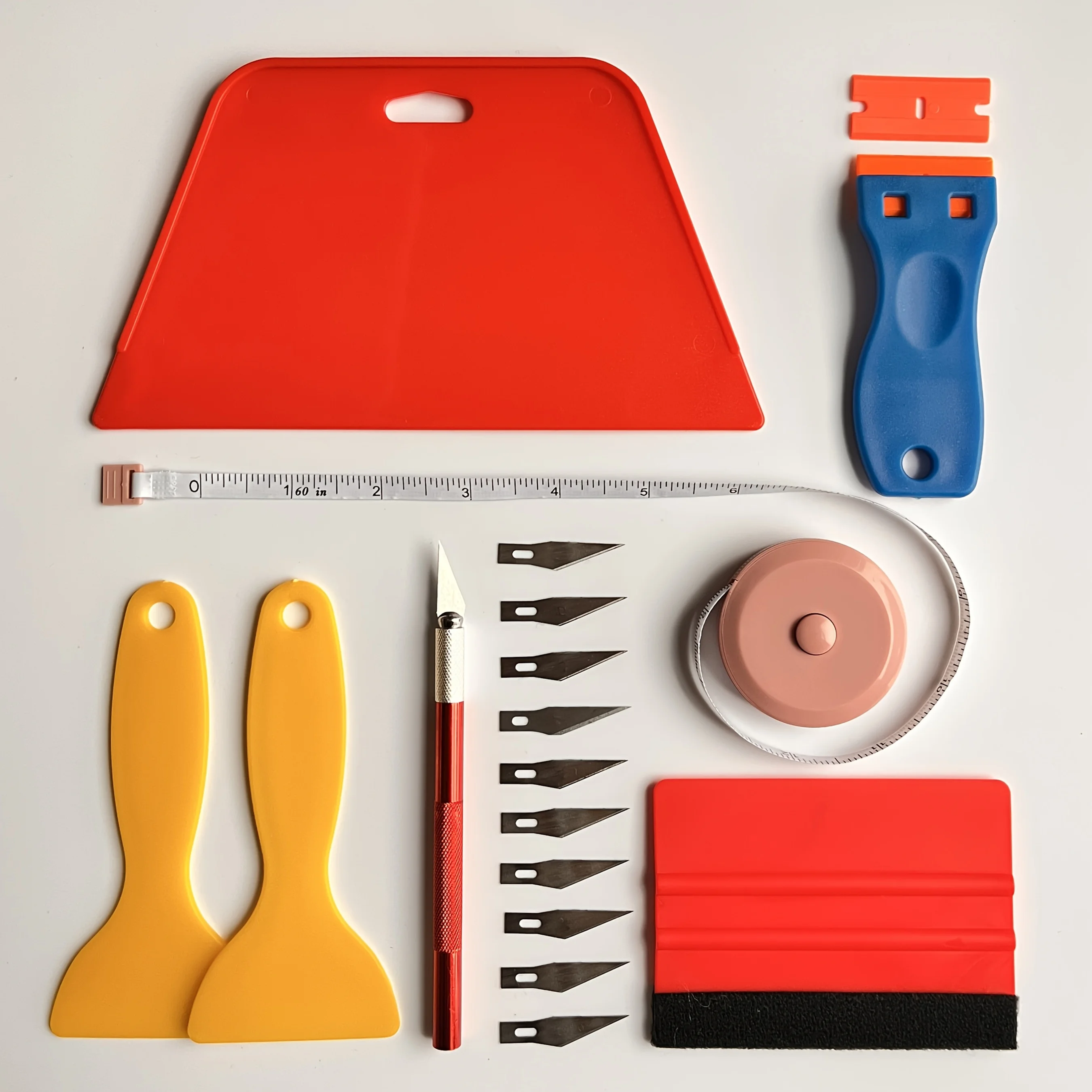 18pcs Wallpaper Smoothing Wallpaper Toolkit Including Medium Hardness Squeegee Felt Scraper Tape Measure And Contact Paper