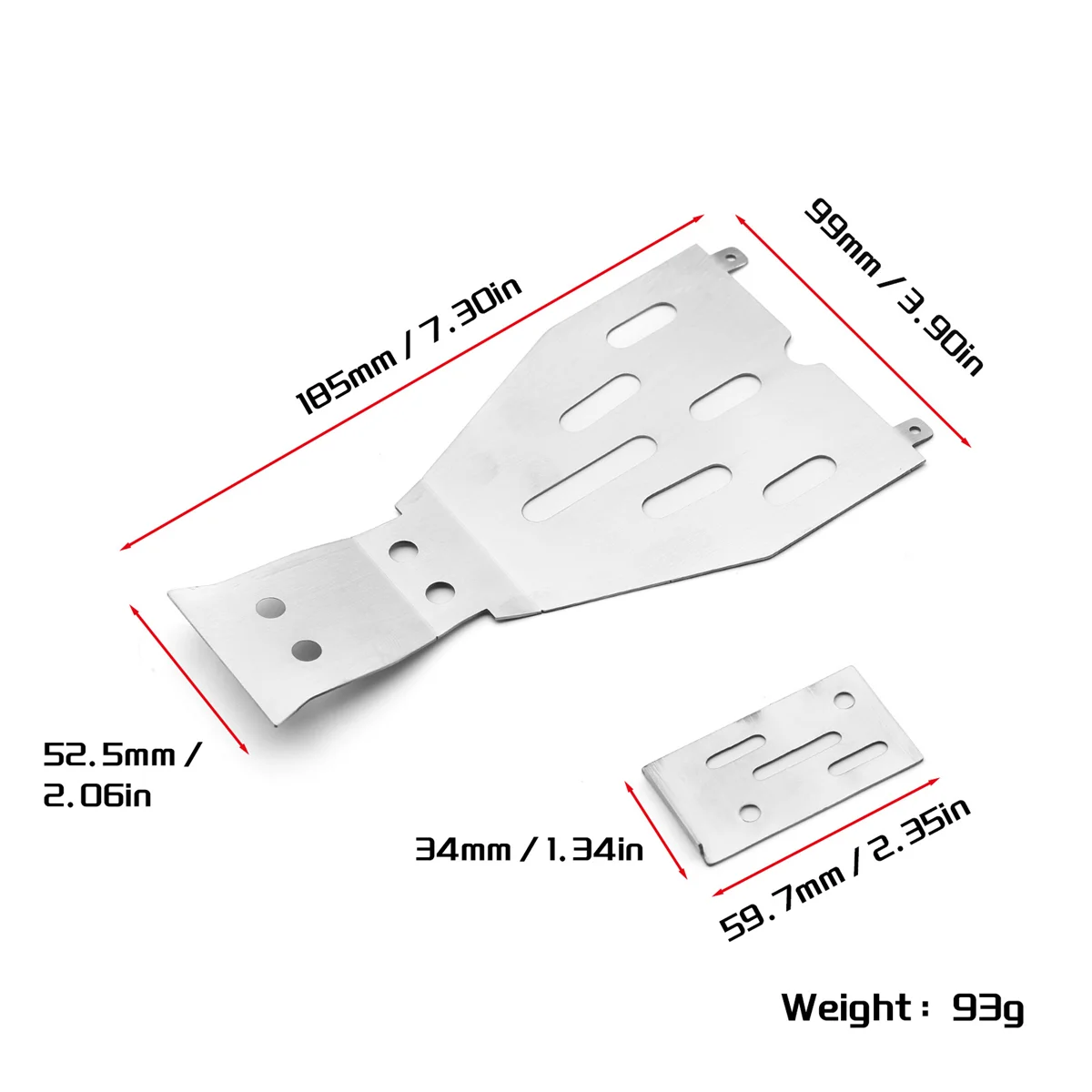 Racing Stainless Steel Skid Plate Chassis Guard Chassis Armor Upgrades Parts for TRAXXAS 1/10 FORD F-150 RAPTOR