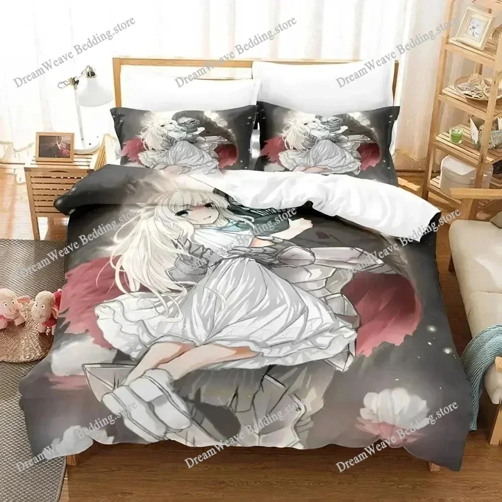 ENDER LILIES Quietus of The Knights Cartoon Poster Sheets Quilt Covers Bedding Dormitory Sheets Bedding Set Soft Warm Bedding