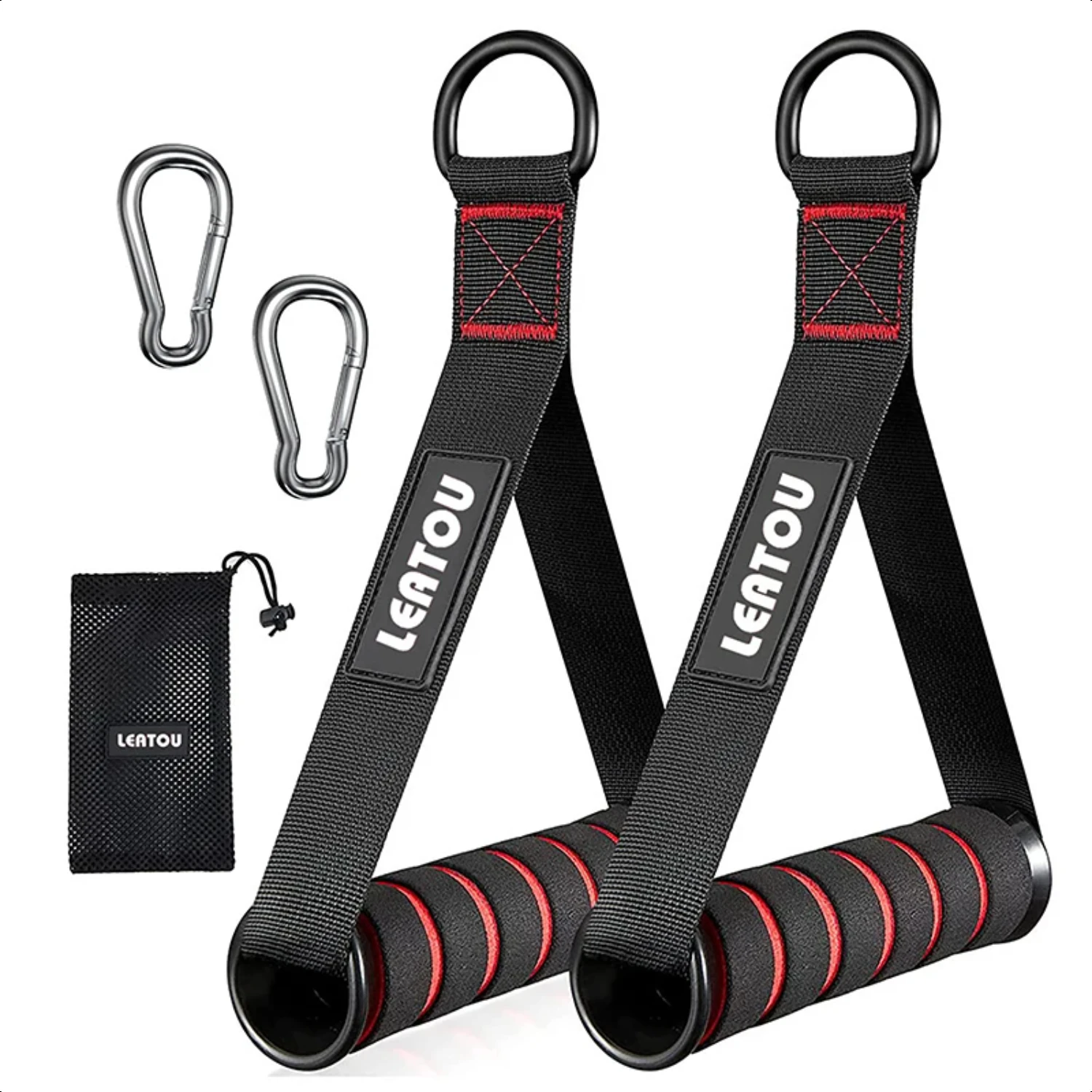 

D-Ring Metal Gym Handles Grip Workout Heavy Duty Cable Machine Handle With Hook Yoga Exercise Workout Power Bands Gym