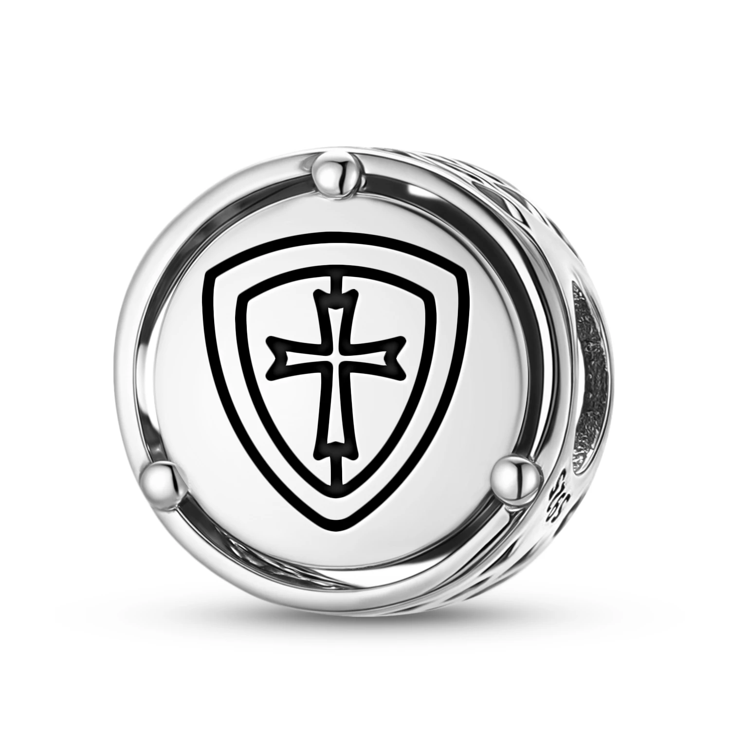 

Шарм из стерлингового серебра 925 пробы «Темпларский щит», подходит для оригинального браслета, аксессуары для самостоятельного изготовления украшений, семейный бусинный шарм