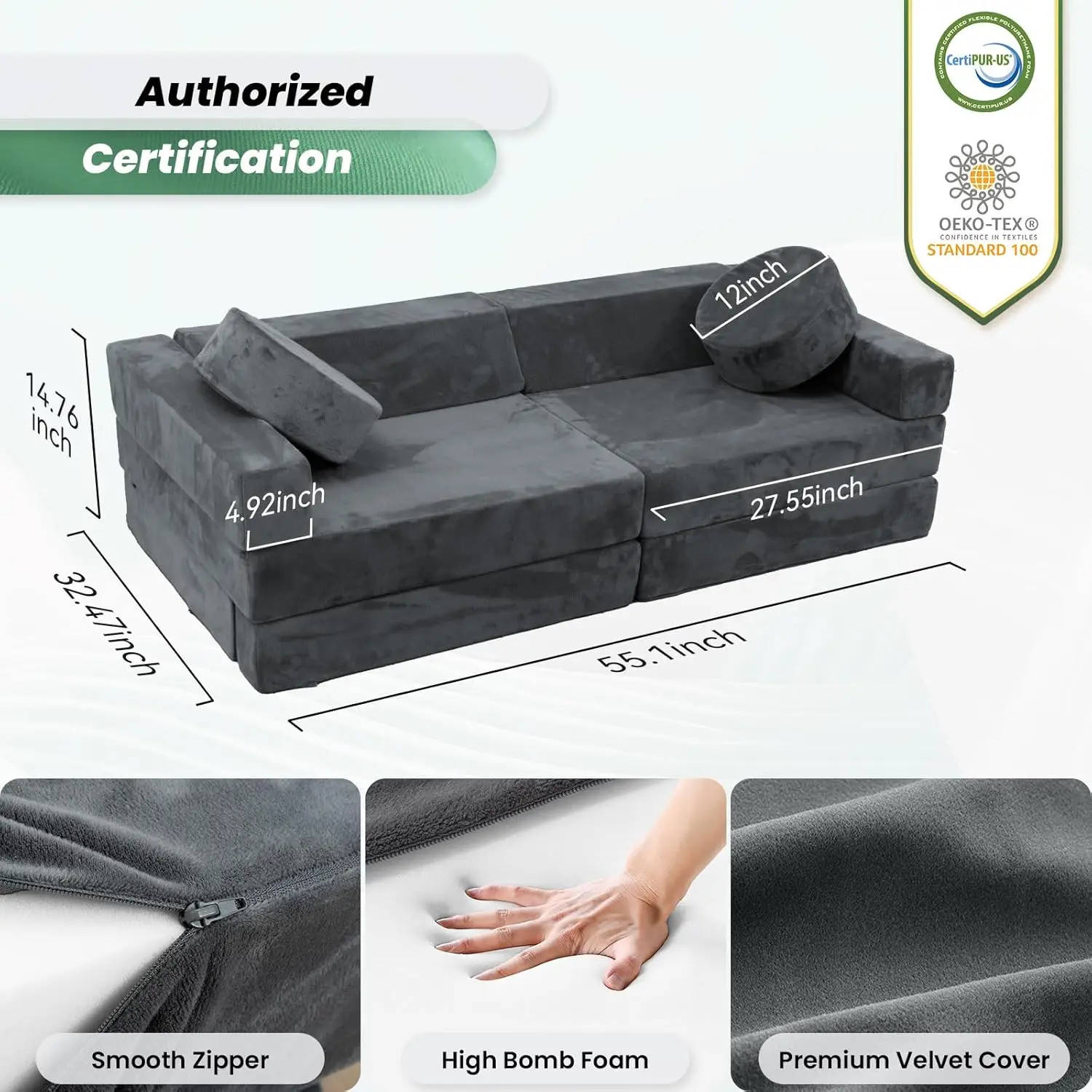 Sofá modular infantil, sofá infantil, sofá secional infantil, sofá infantil versátil para quarto de sala de jogos, conv