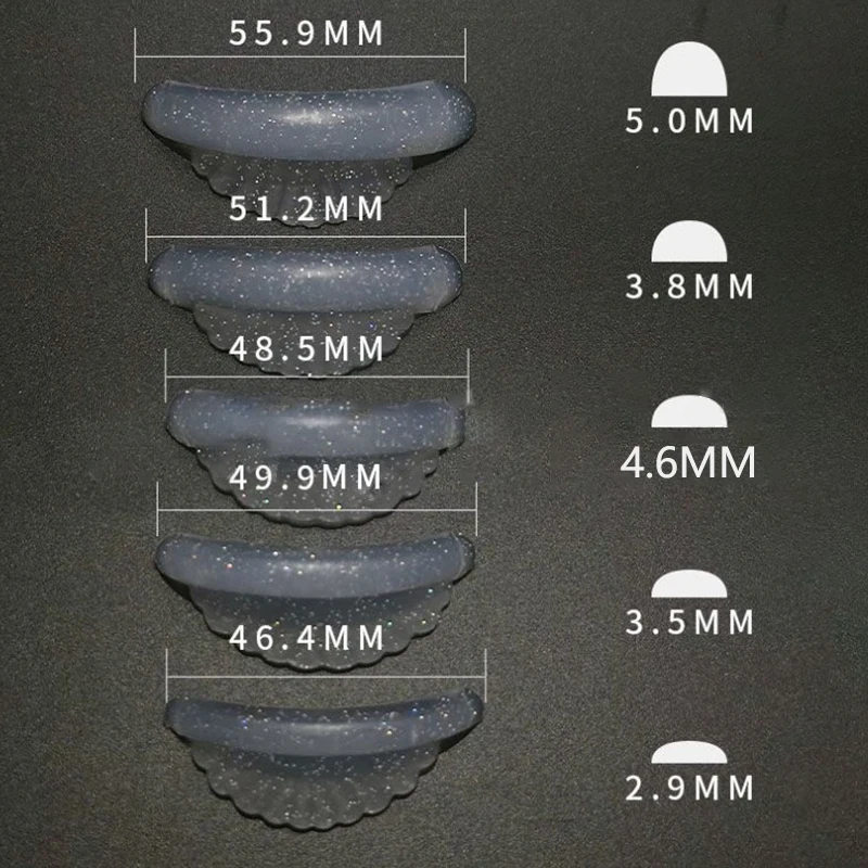 5 paia di scudi per il sollevamento delle ciglia finte a forma di conchiglia accessori per cuscinetti in Silicone Perm applicatore per strumenti di estensione delle ciglia