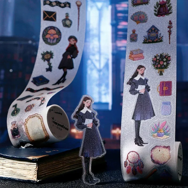 1 لفة/2 لفة الأوروبية الرجعية قاعدة ديكور ملصق لفة 6 أنماط فتاة تحت عنوان ملصقات الحيوانات الأليفة لديكور الكولاج