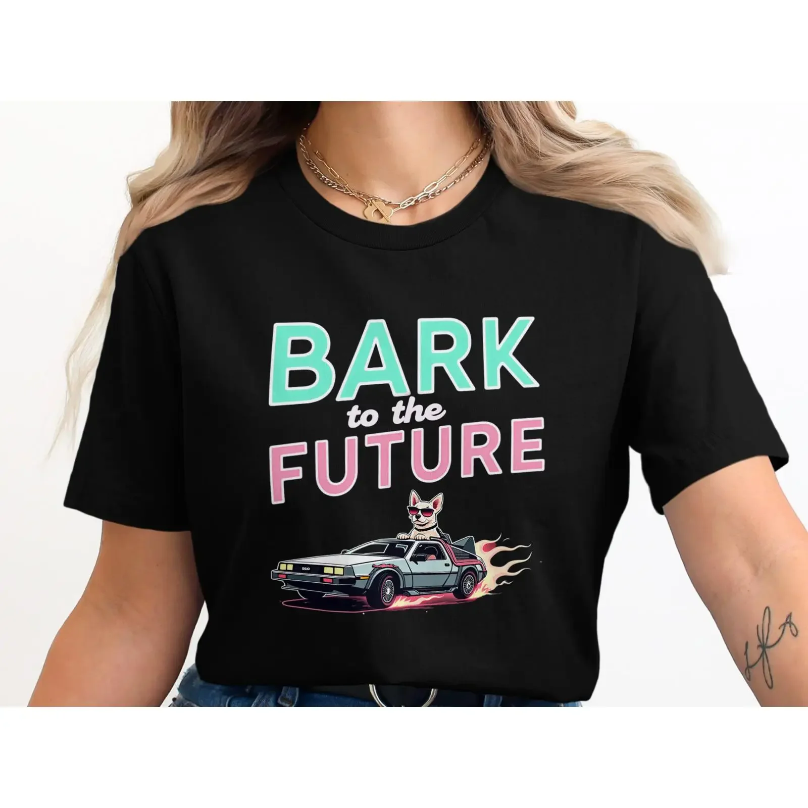 Bark to the Future T Shirt Chihuahua Dog Funny  vintage Washed Slightly homme Unisex Stretched Versatile fashion Breathable