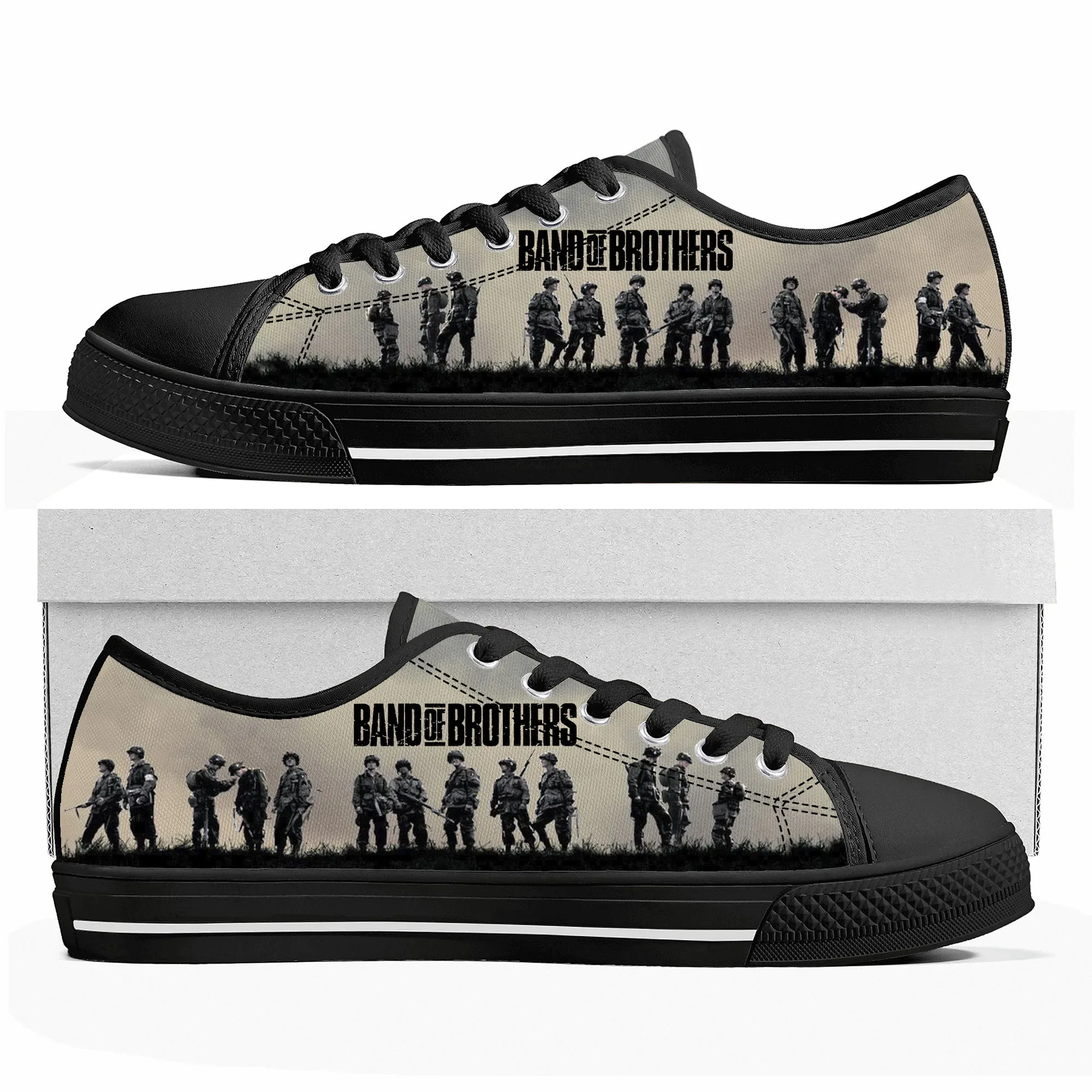 

Низкие кроссовки Band of Brothers, мужские и женские парусиновые кроссовки высокого качества для подростков, повседневная обувь на заказ, обувь «сделай сам» на заказ