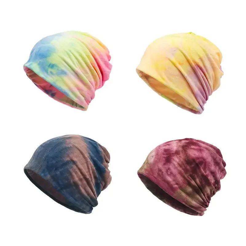 Spring and Autumn Cotton Color Print Thicken Knitted Hat Warm Skullies Cap Beanie Hat For Men and Women 179