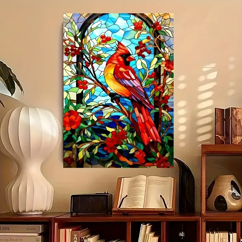 

Paper Puzzle 300 500 1000pcs Colorful Glass Bird Jigsaw Puzzles for Bedroom Livingroom Window Wall Decor Perfect Gift for Adult