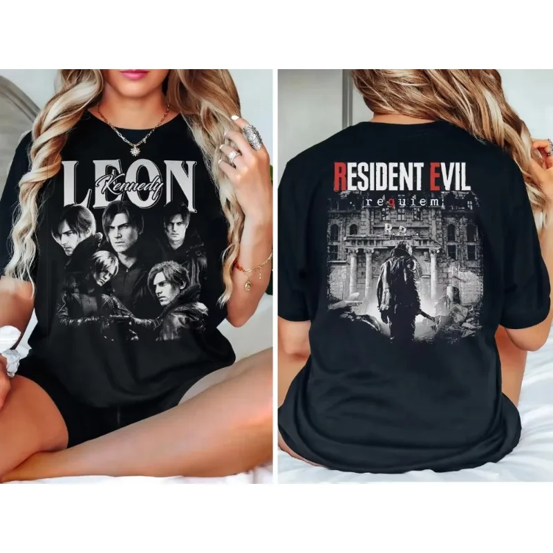 Leon S. Kennedy Resident Evil 9 Requiem T-shirt Short Sleeved Women's Spring/summer Unisex Style