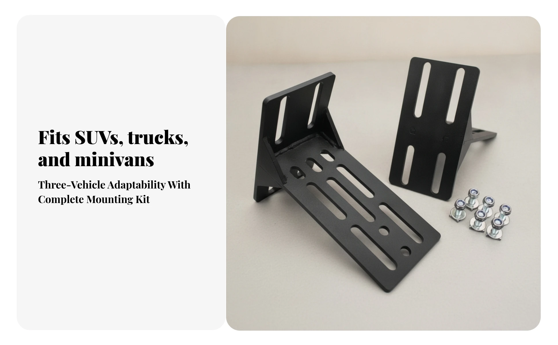 2 Pieces Vehicle Side Awning Mounting Bracket Sturdy Adjustable Roof Rack Awning Bracket Secure Stable for Overlanders