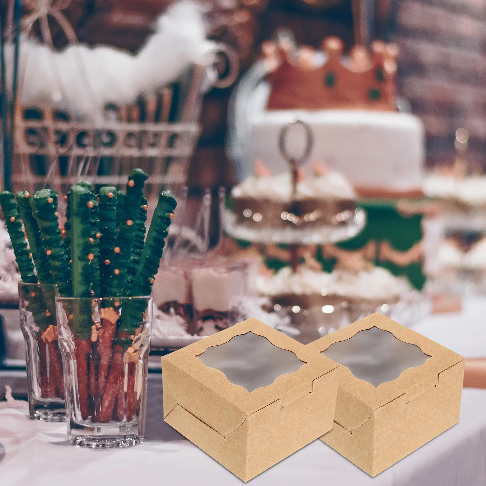 

25 Pcs Cake Box Candy Case Small Gift Boxes Cupcake Cookie Packing for Gifts Bulk Packaging