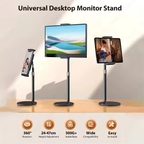 Cdisplay Portable Monitor Stand Adjustable Height Desktop Monitor Bracket for 4.7-17.3 inch Phone Tablet Monitor Support Holder - Image 3