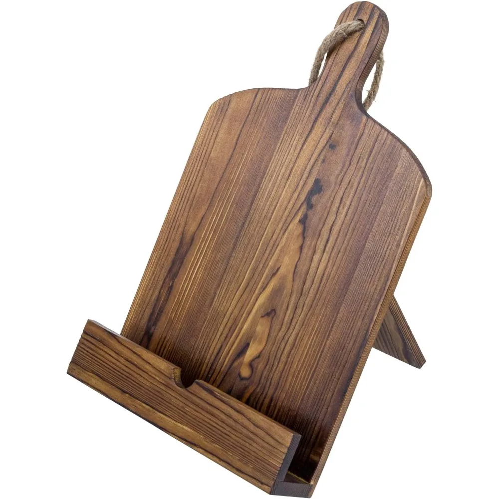 

Подставка для кулинарной книги с деревянной разделочной доской, держатель для книги рецептов для дисплея на кухонной столешнице