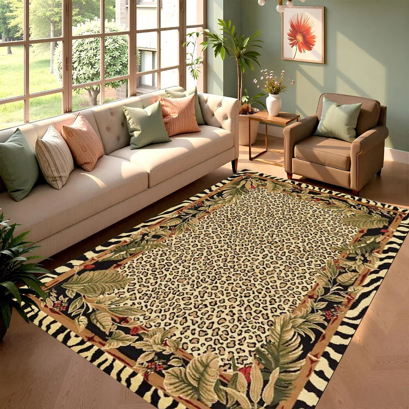 Abstract Zebra Print Carpet Wavy Black White Pattern Rug for Living Room Large Area Bedroom Floor Mat Modern Home Decoration